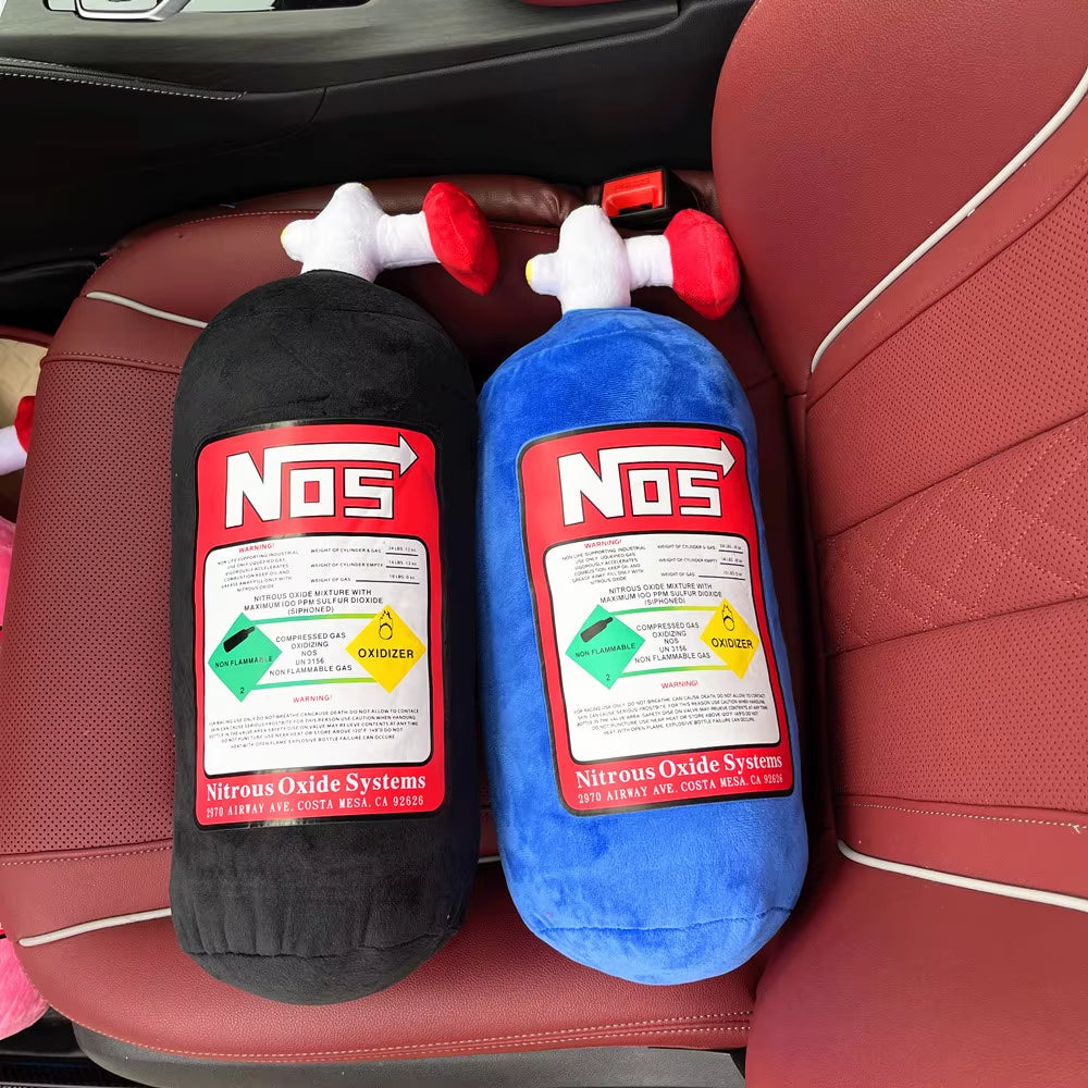 2026 New Car Neck Pillow Car Headrest for Driver Front Passenger Seat NOS Bottle Pillow Car Decor Headrest Cushion Plush Pillow